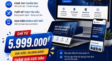 THIẾT KẾ WEBSITE GIÁ RẺ, CHUYÊN NGHIỆP CHUẨN SEO CHỈ TỪ 5.999.000Đ